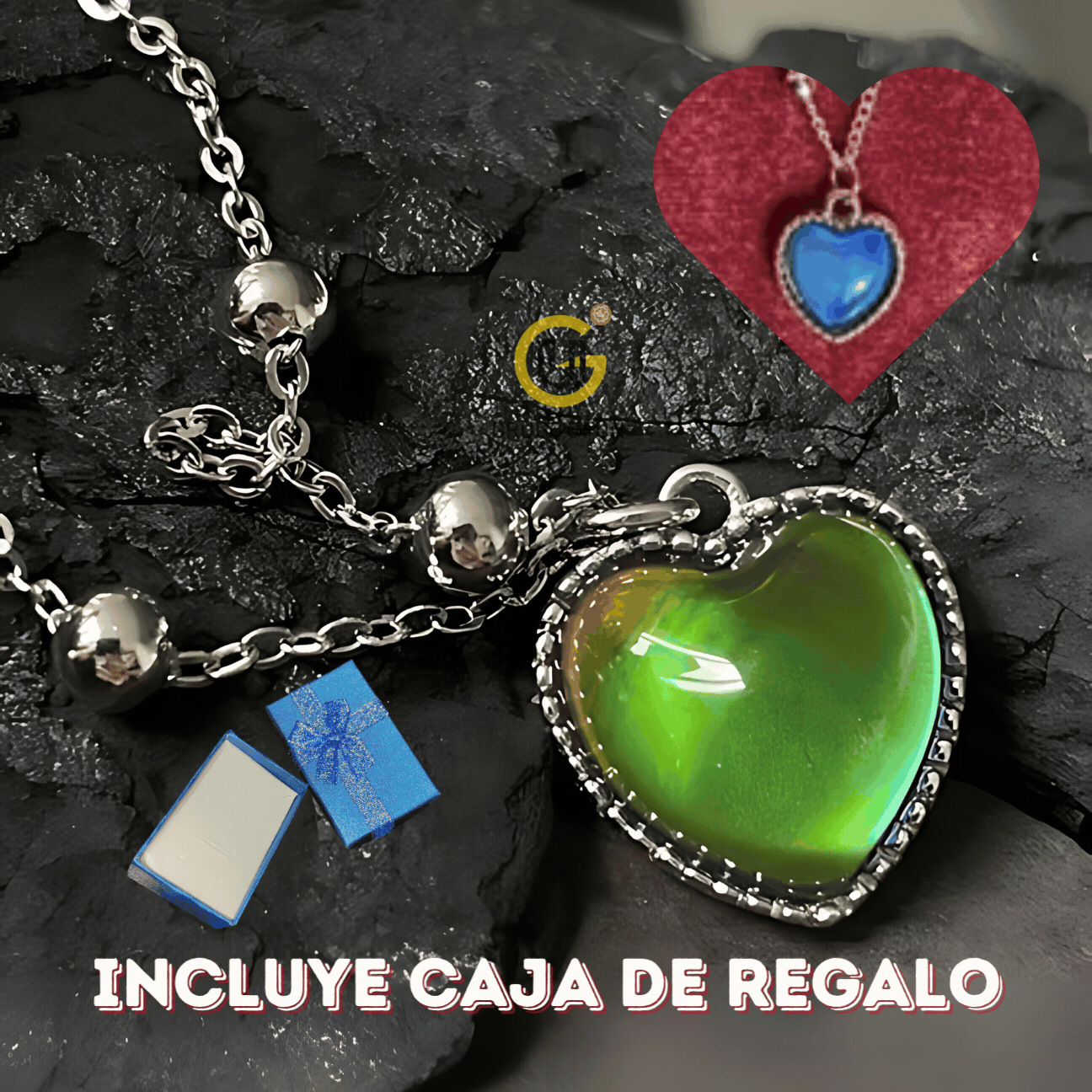 Collar Corazón Emociones +CAJAREGALO